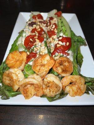 Grilled romaine added shrimp