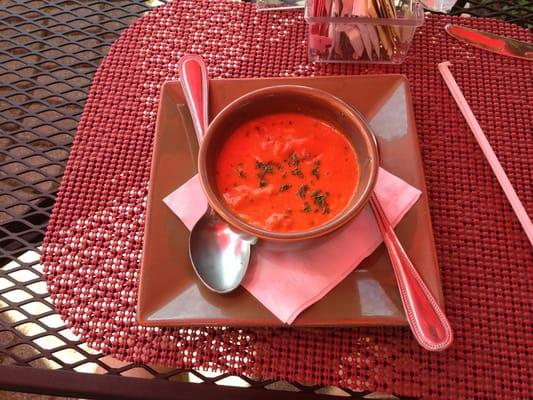 Roasted red pepper & Gouda soup