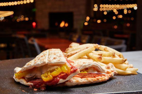 Crazy Italian Flatbread with Fries