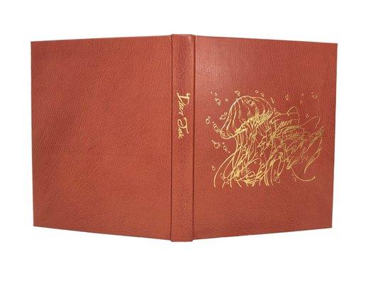 Collected letters in a custom leather hardcover binding with custom gold stamping