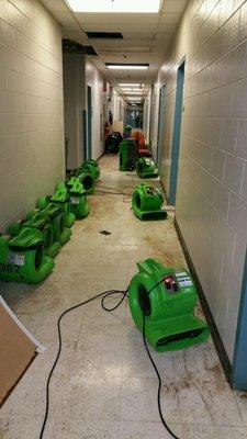 The SERVPRO equipment is up and running during a commercial restoration!