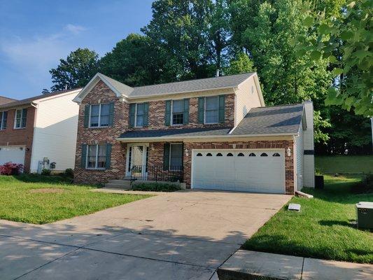 A roof replacement, Emerald Green Shingles. Bowie, MD