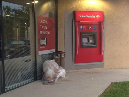 They leave their trash out right next to the ATM every day. It's an eyesore for bank customers and visitors to San Marco Square.