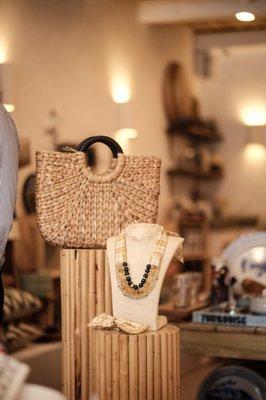 Artisanal baskets and hand-crafted jewelry