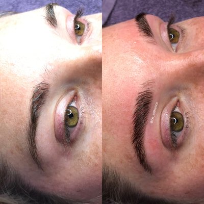 Brow shape and tint and brow lamination