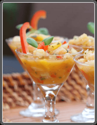 Mango Shrimp Gazpacho Shooters