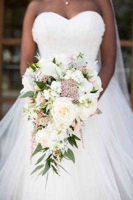 Cascading bridal bouquet.