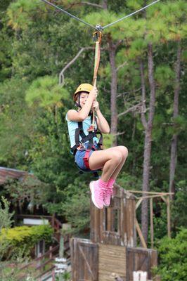 My fearless one on the zipline!  SO FUN!