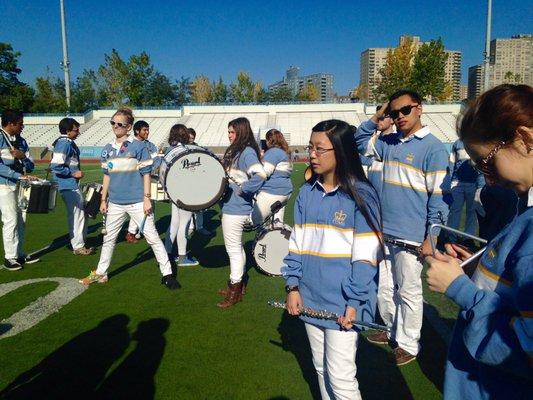 The marching band performs at all Columbia University home football games