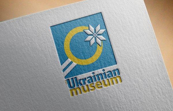 Ukrainian museum logo embossed on cards