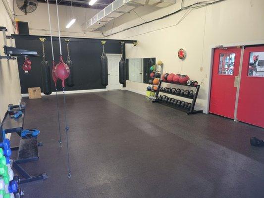 Boxing space and functional fitness room