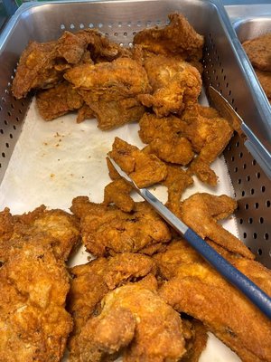 The fried chicken is PERFECTLY fried y'all.The skin... If you know you know