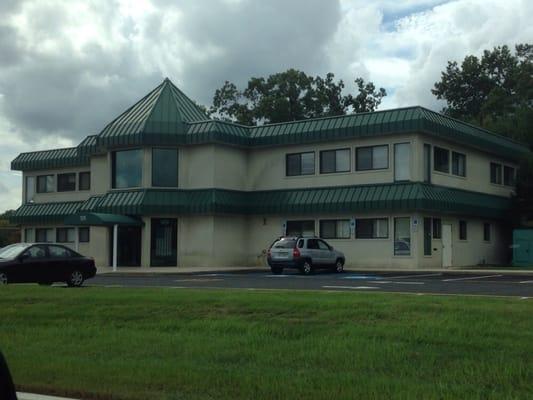 The front of the office building.