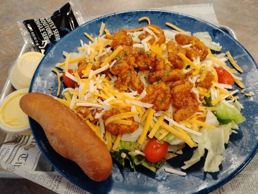 Buffalo fried shrimp salad