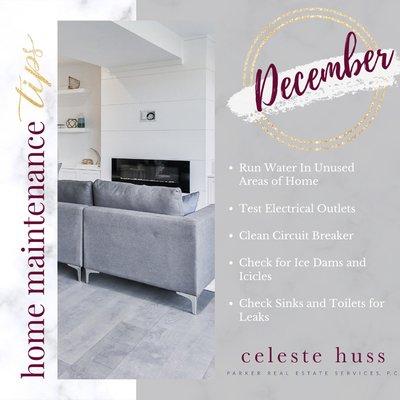 December home maintenance tips. Just in case you need more to do this month!