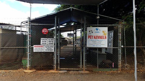 Front gate of the Kennel facility