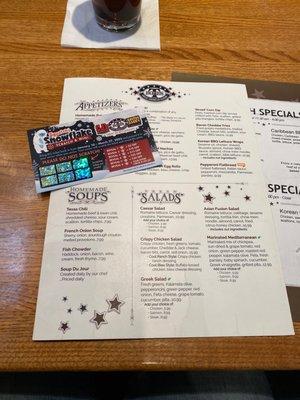 T-Bones Menu