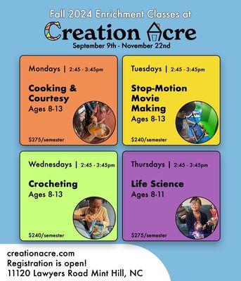 Fall Enrichment Classes