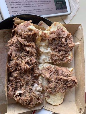 Dry tasteless half pound French dip.