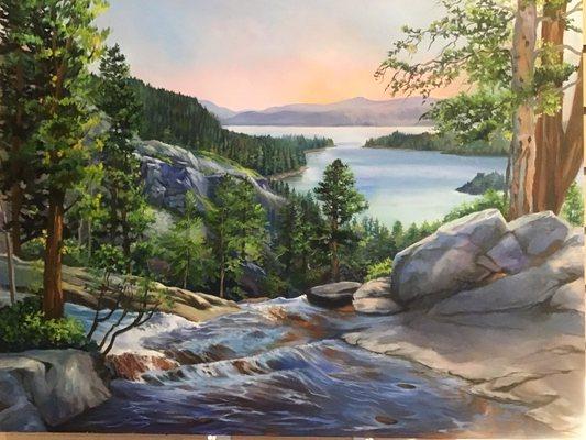 Eagle Falls Lake Tahoe 24 x 36 oil by Barbara Davies