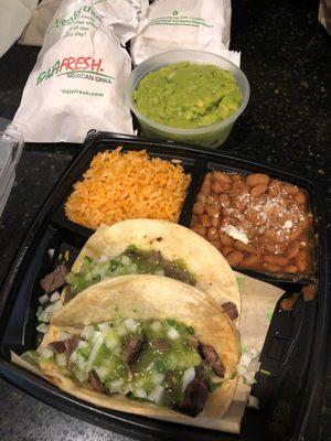 Baja tacos with steak