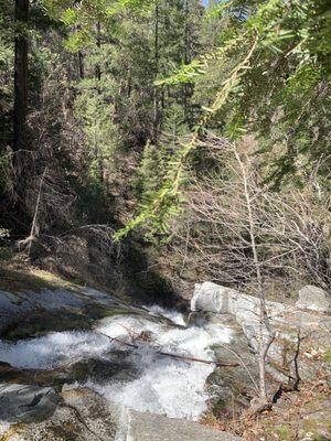 Upper falls view of Whiskeytown Waterfalls.