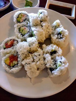 California roll and spicy tuna roll lunch combo $9.99