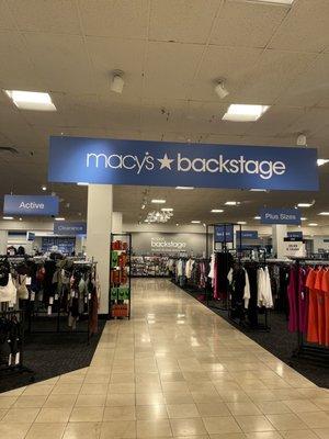 Macy's Backstage is inside of Macy's.