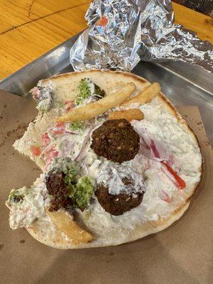 Falafel pita at Argo