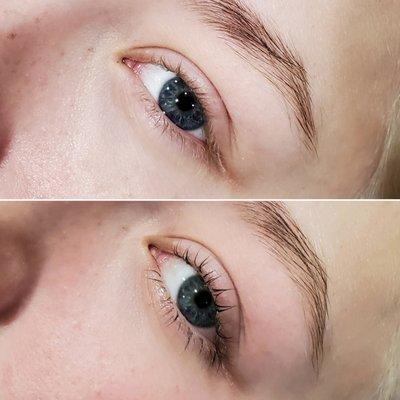 Before and After Lash Lift and Tint