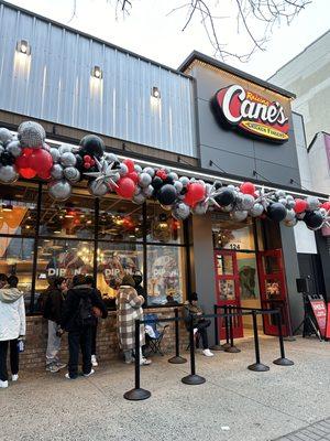 Balloons decorations for Grand opening 
Raising Cane's in Harlem!