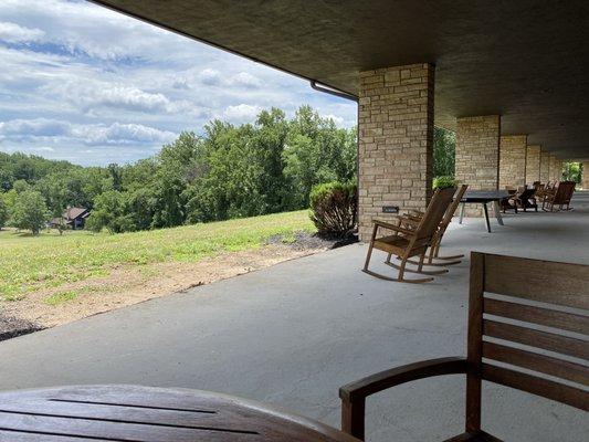 Outdoor patio overlooking the golf course. Quiet, peaceful, plenty of seating!