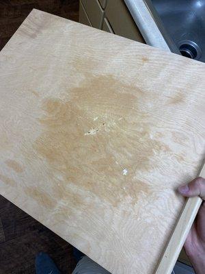 Cutting board drawer in kitchen on move-in.