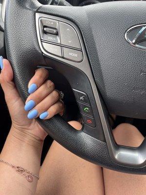 gel nails matte blue