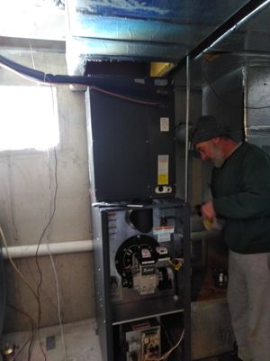 New furnace is installed and the right position pairing to finish the installation