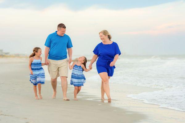 Sunset Family Beach Portraits - Garden City, SC