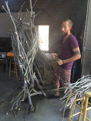 Sean Quigley learning to weave