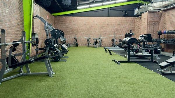 Just one small section of the gym that has a variety of equipment to use!