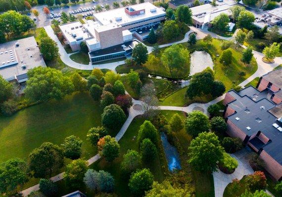 Aerial view of SUNY JCC's Jamestown, NY Campus.