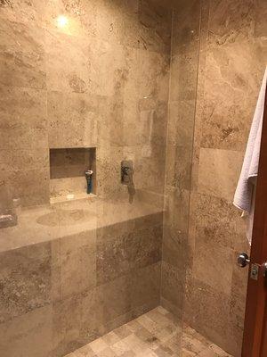 thorough clean the showers, soap scum,  mildew, leaving a sparkling clean.