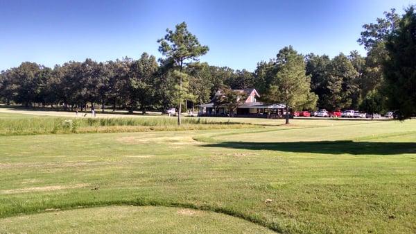 Clubhouse and driving range from hole #1