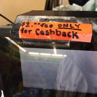 $1 fee for getting cash back