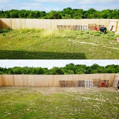 This is before & after our weed remediation. The photos don't do it justice. It was a big job, and Adam and crew knocked it out of the park!