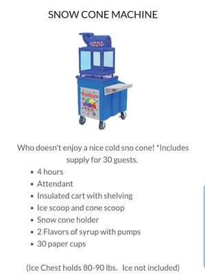 Snow cone machine rental