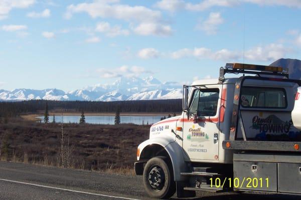 On the way to Anchorage, got a shot of Mt McKinley in the background