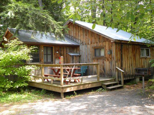 Each Cabin has it's own picnic table & charcoal grill.