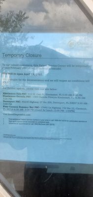 Notice of temporary closing for remodel