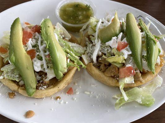 Two Chicken Sopes ($13.99)