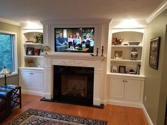 This design was created by Long Island Mantel and Millwork Inc..