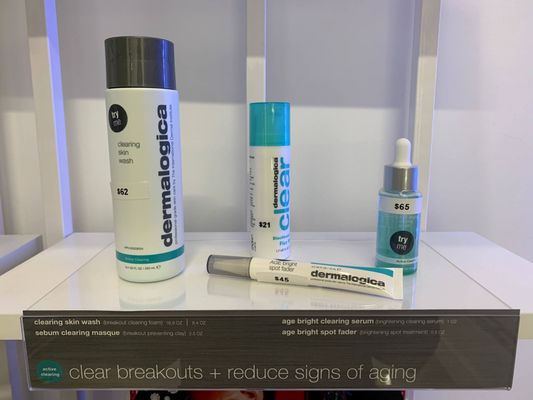 Dermalogica products for facials and retail